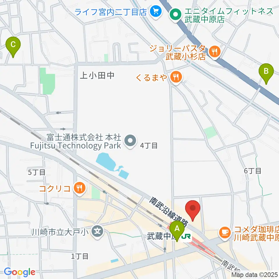 川崎市総合福祉センター エポックなかはら周辺のホテル一覧地図