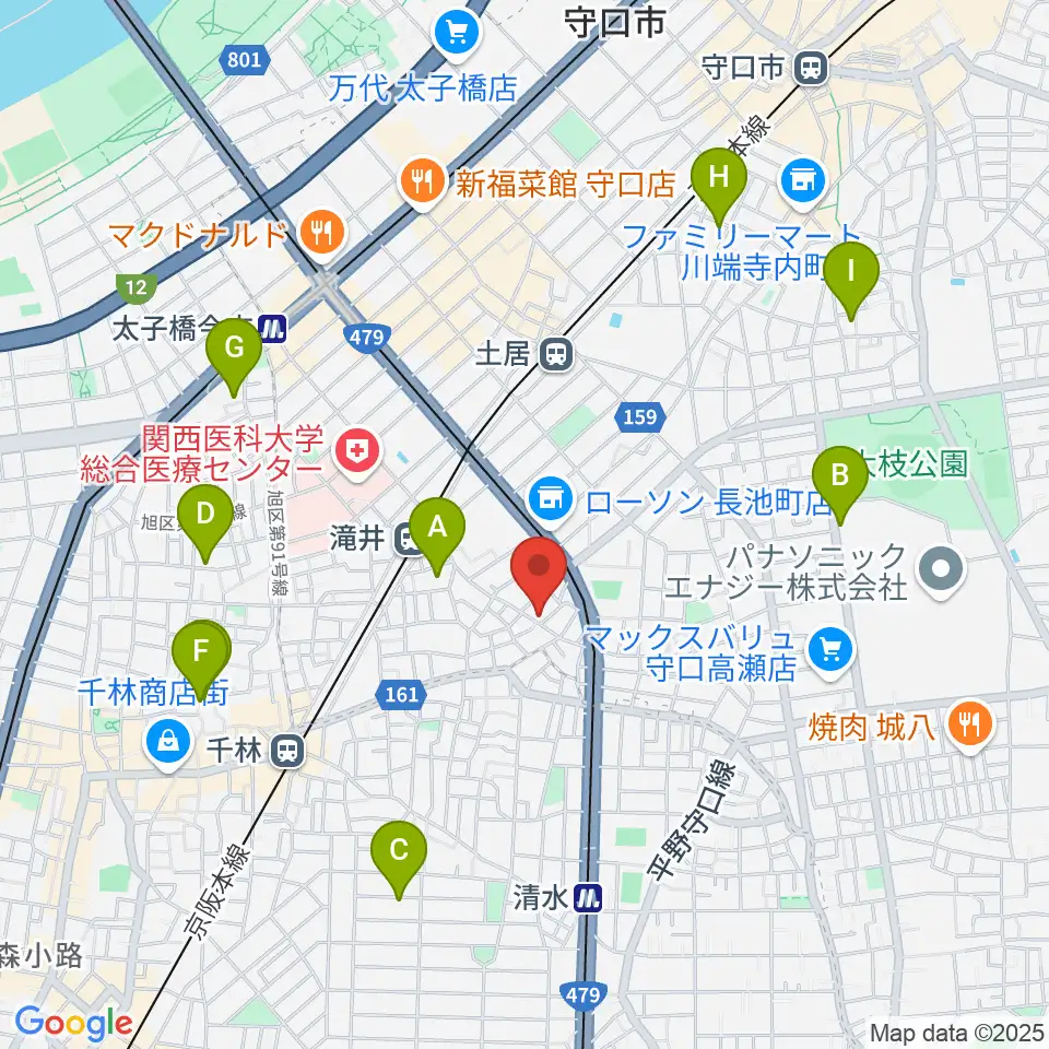 井谷ギター教室周辺のホテル一覧地図