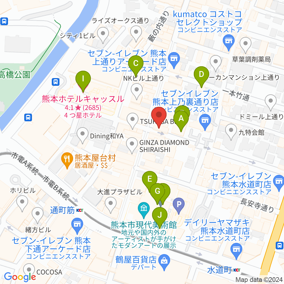 大谷楽器店周辺のホテル一覧地図