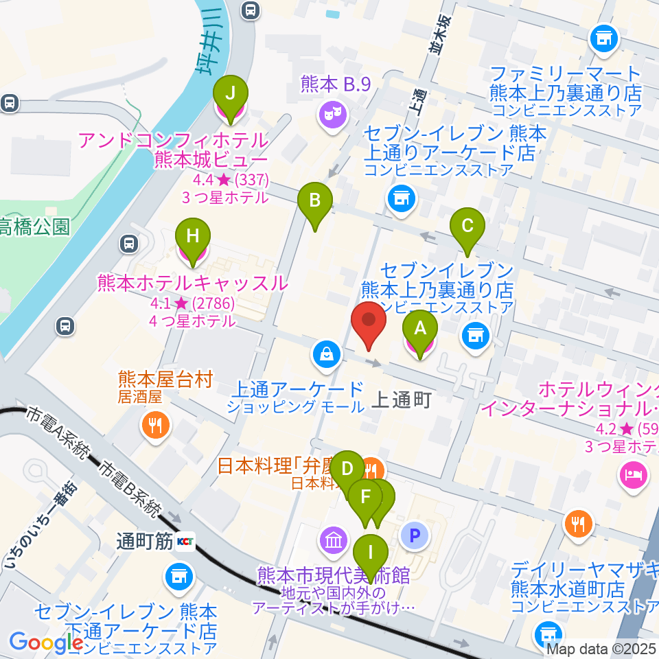 大谷楽器店周辺のホテル一覧地図