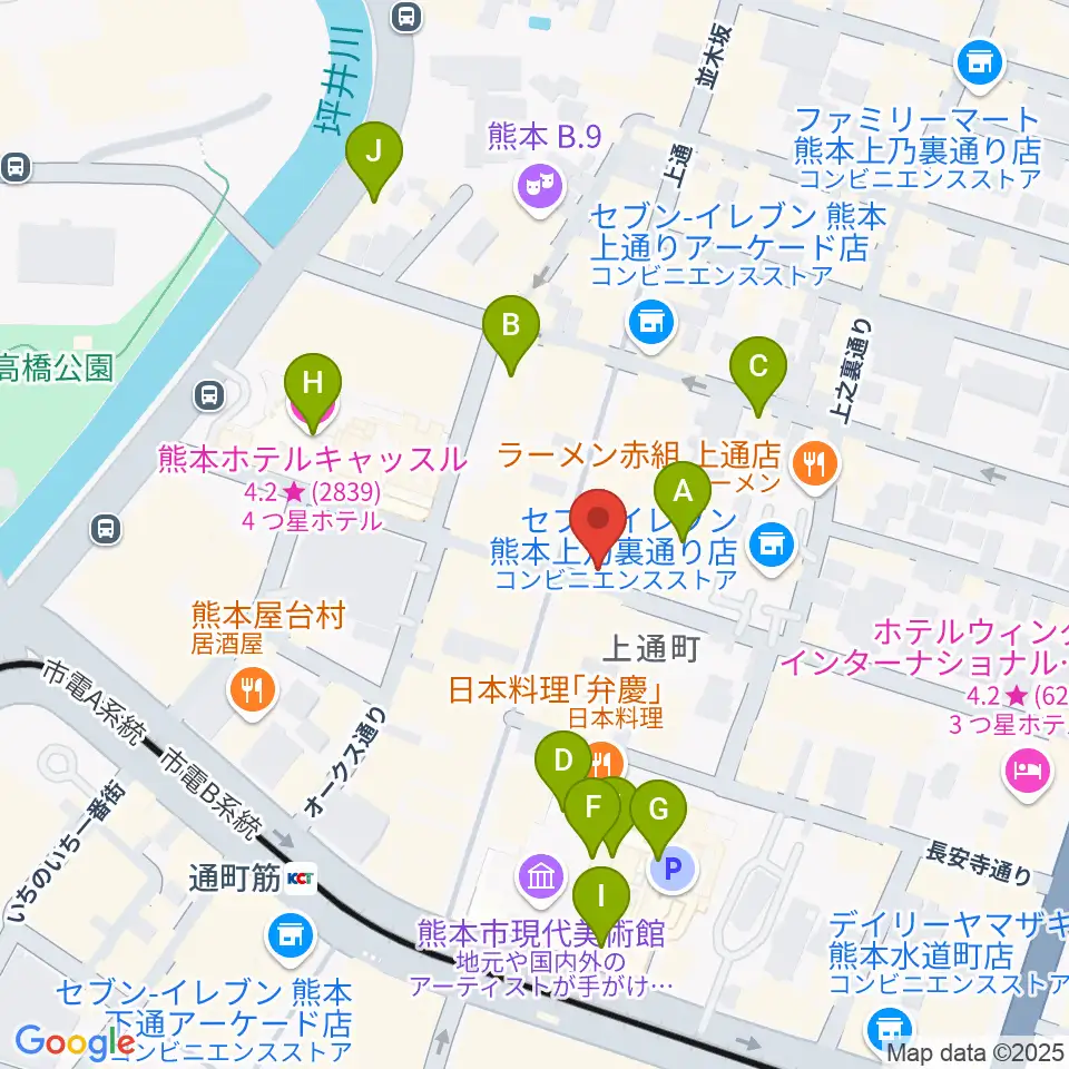 大谷楽器店周辺のホテル一覧地図