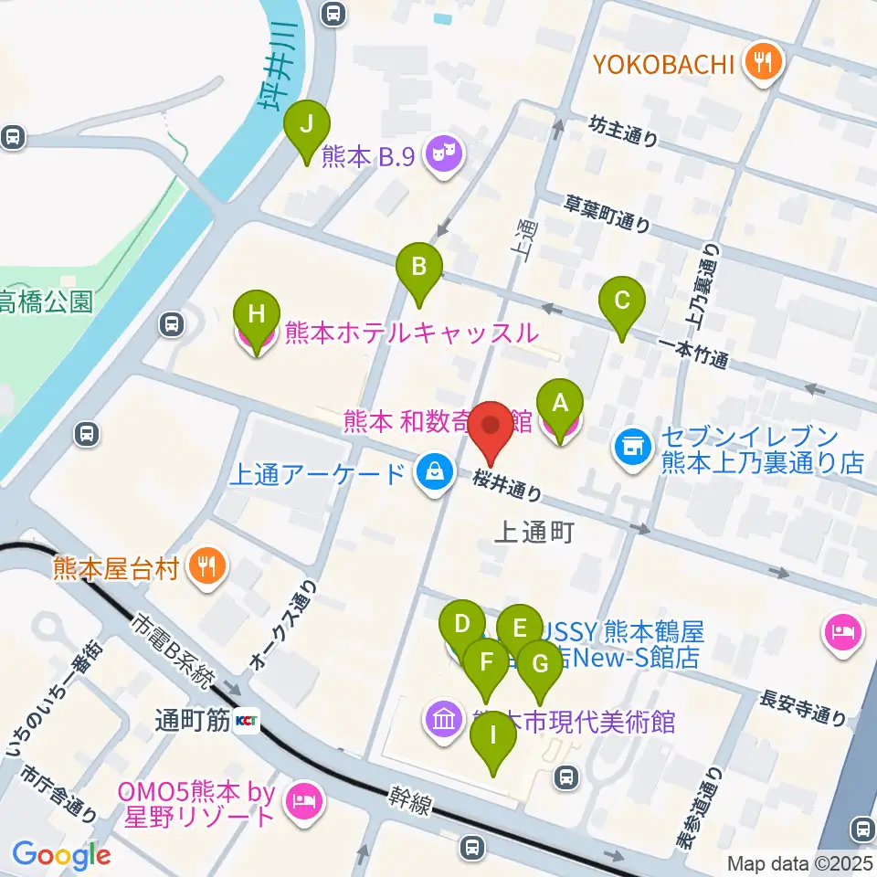 大谷楽器店周辺のホテル一覧地図