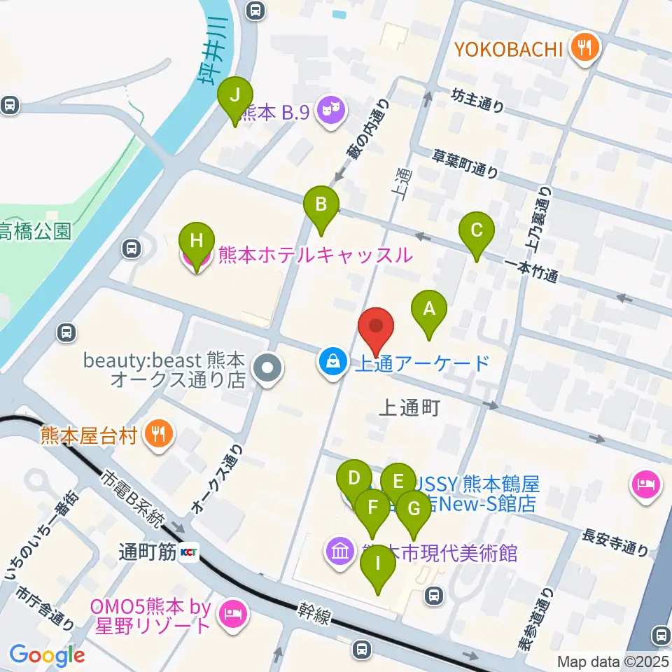 大谷楽器店周辺のホテル一覧地図