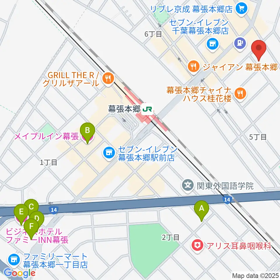 ミュージックスクールジャズン周辺のホテル一覧地図