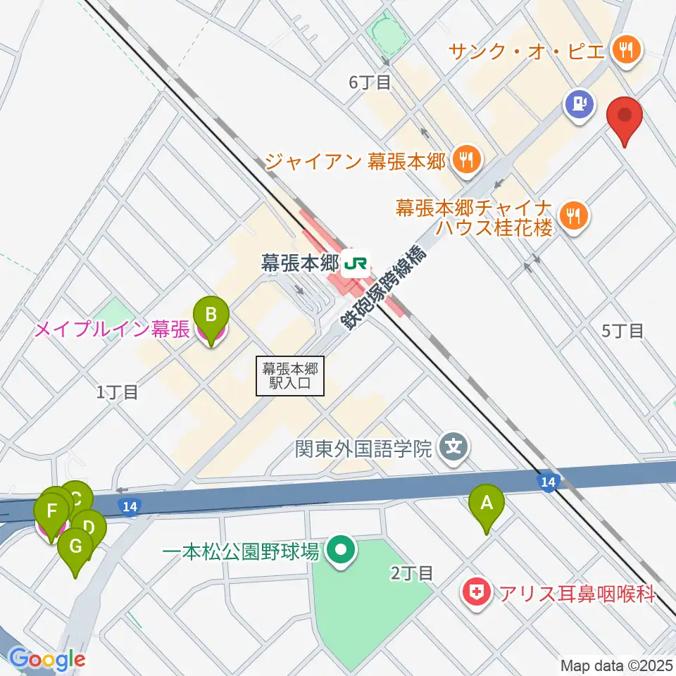 ミュージックスクールジャズン周辺のホテル一覧地図