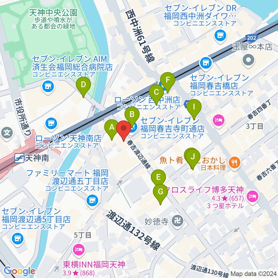 福岡ニューコンボ周辺のホテル一覧地図