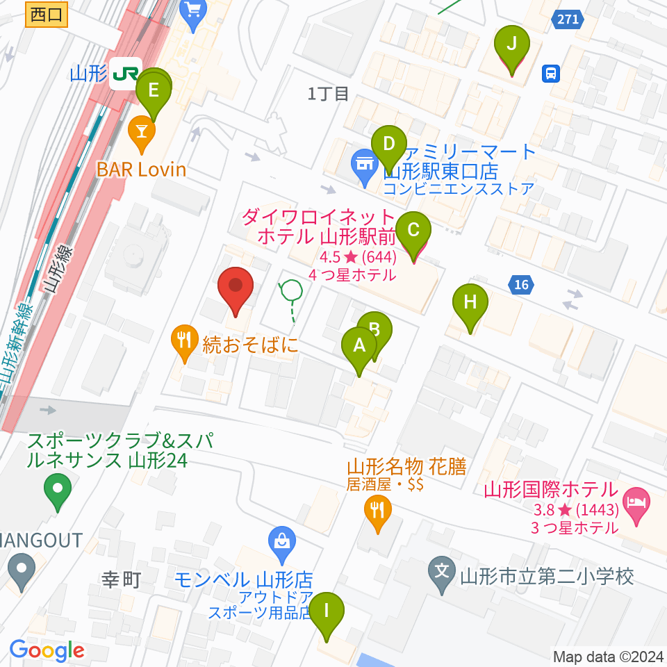 オクテット周辺のホテル一覧地図