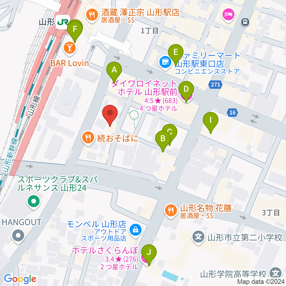 オクテット周辺のホテル一覧地図