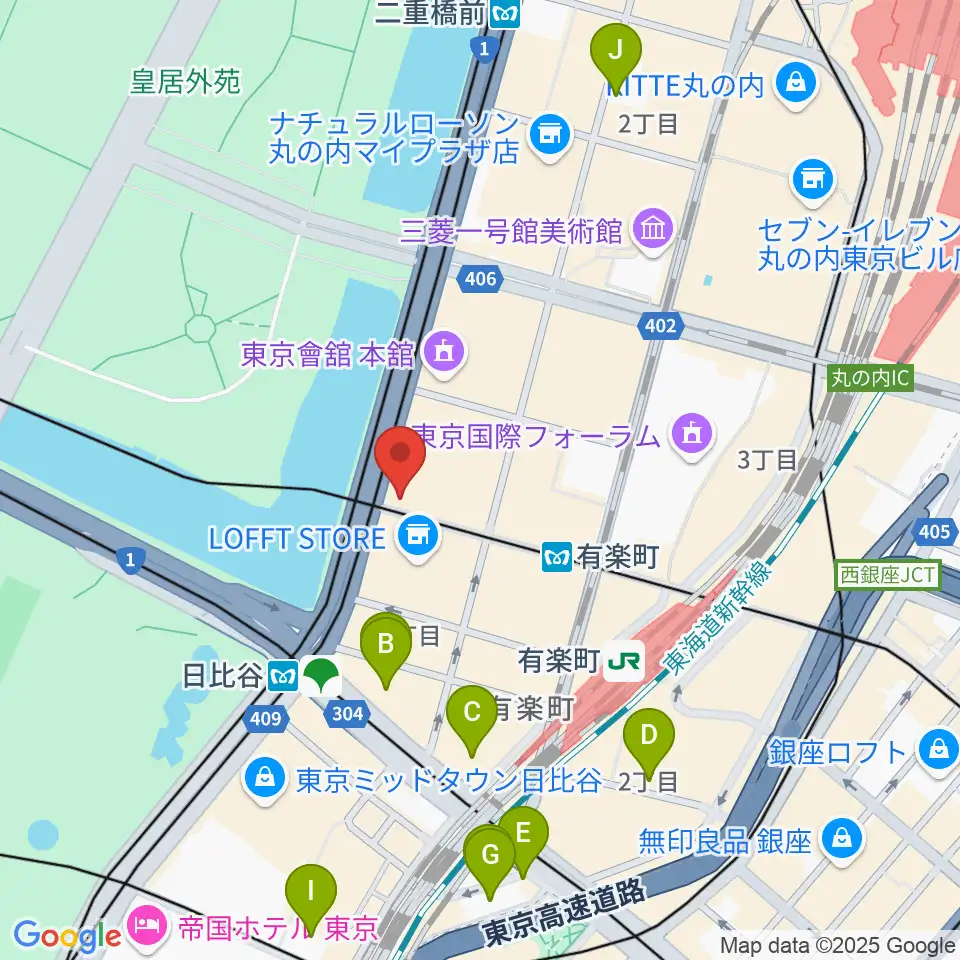 帝国劇場[休館]周辺のホテル一覧地図