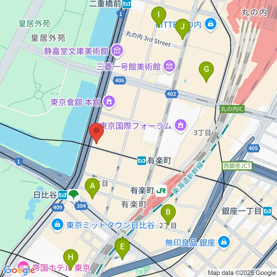 帝国劇場[休館]周辺のホテル一覧地図