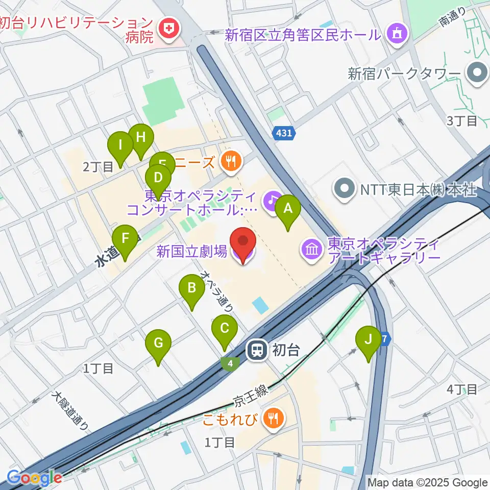 新国立劇場周辺のホテル一覧地図