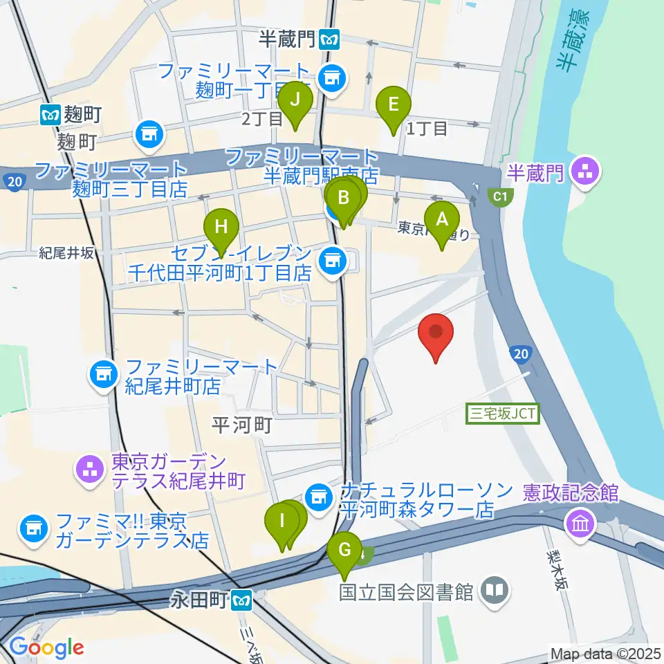 国立劇場周辺のホテル一覧地図
