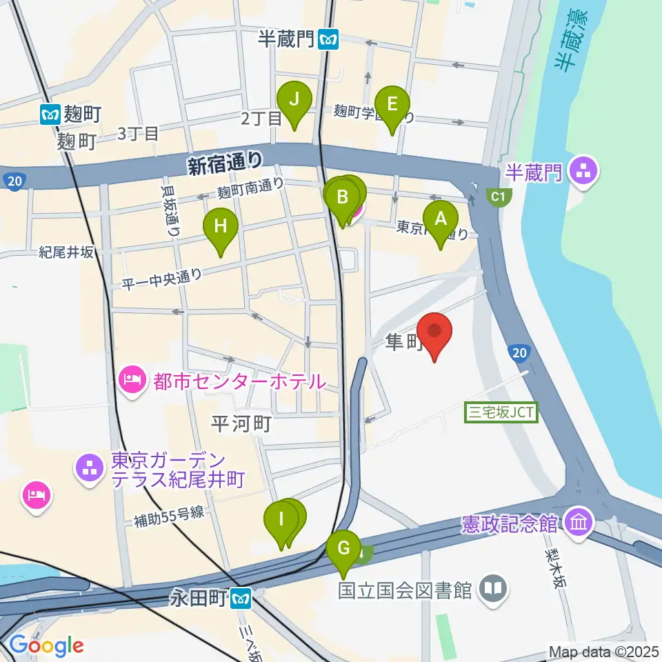 国立劇場周辺のホテル一覧地図