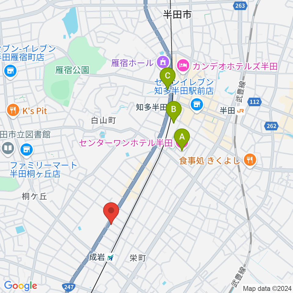 J.Pミュージックスクール周辺のホテル一覧地図