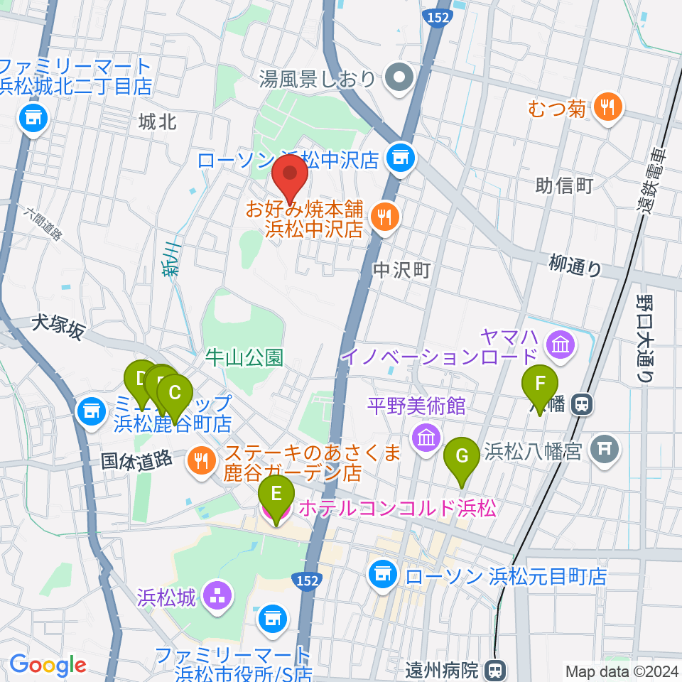 さくらギター教室周辺のホテル一覧地図