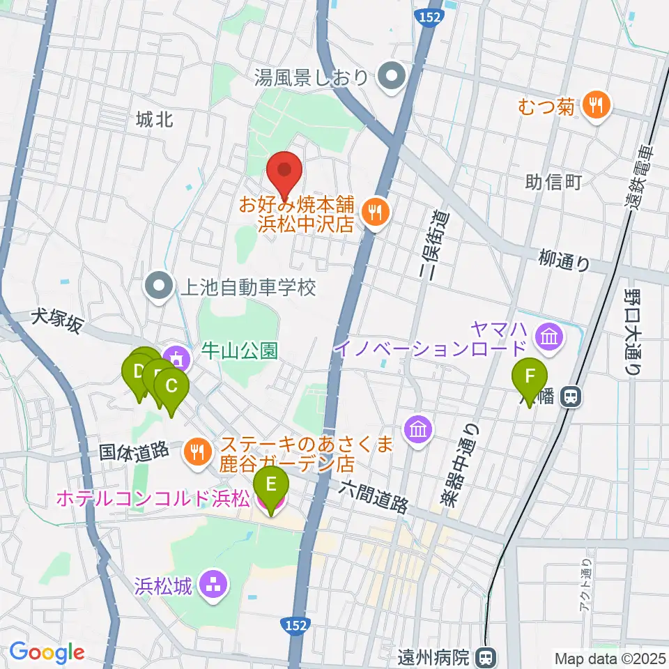 さくらギター教室周辺のホテル一覧地図