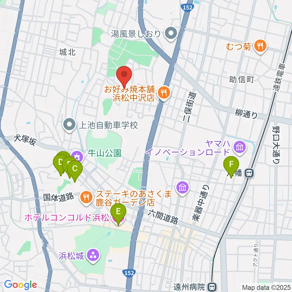 さくらギター教室周辺のホテル一覧地図