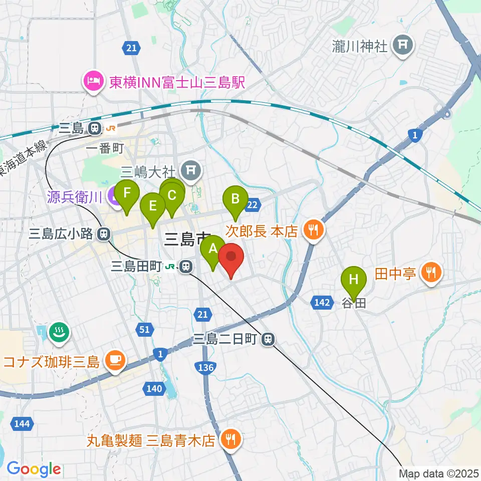 art musique 音楽教室周辺のホテル一覧地図