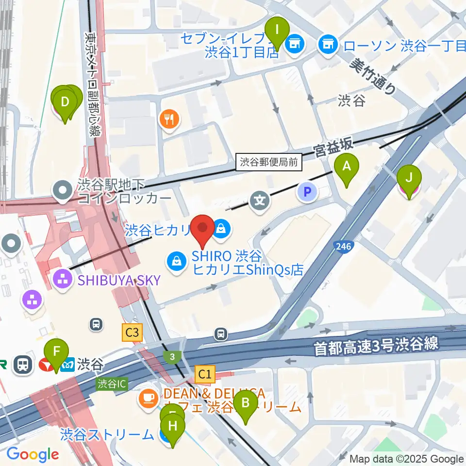 渋谷ヒカリエ 8/（ハチ）周辺のホテル一覧地図