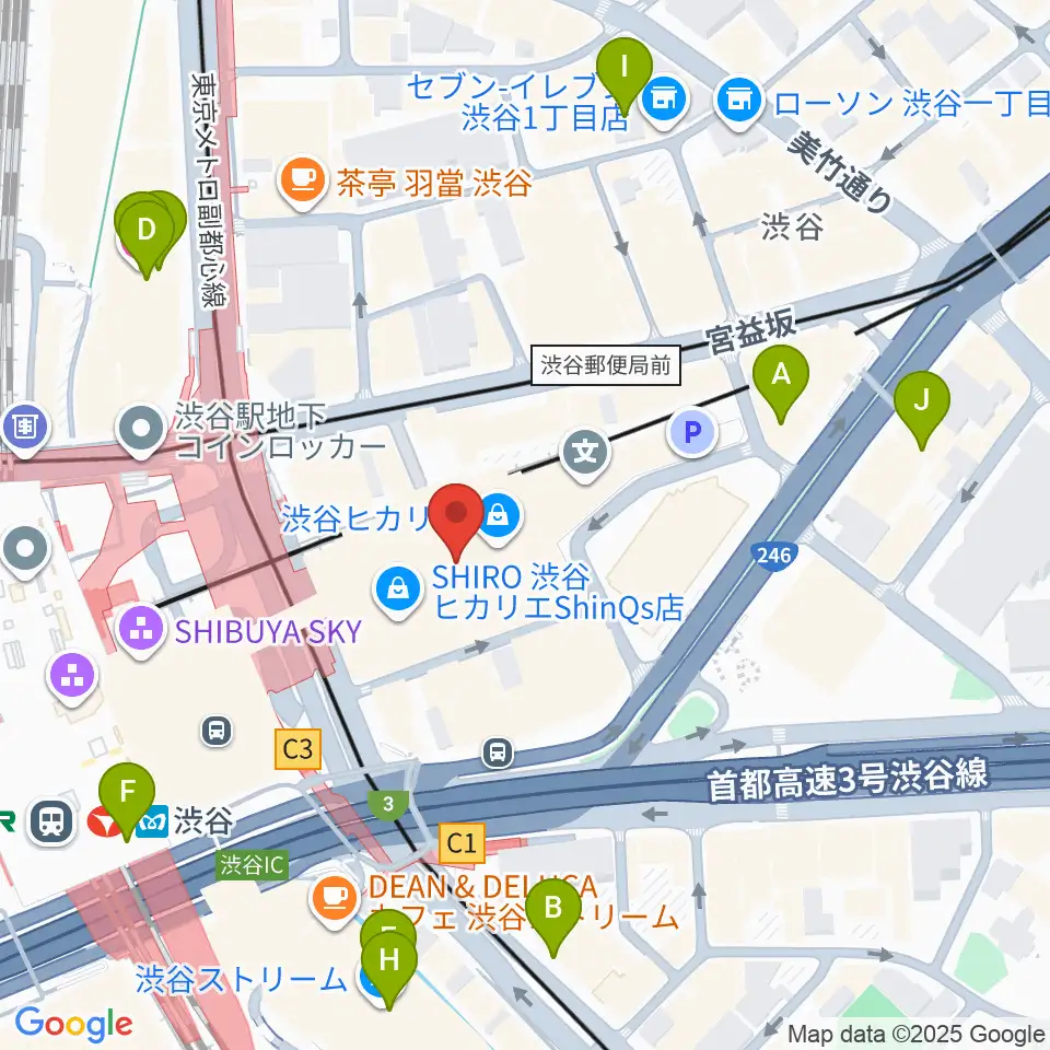 渋谷ヒカリエ 8/(ハチ)周辺のホテル一覧地図