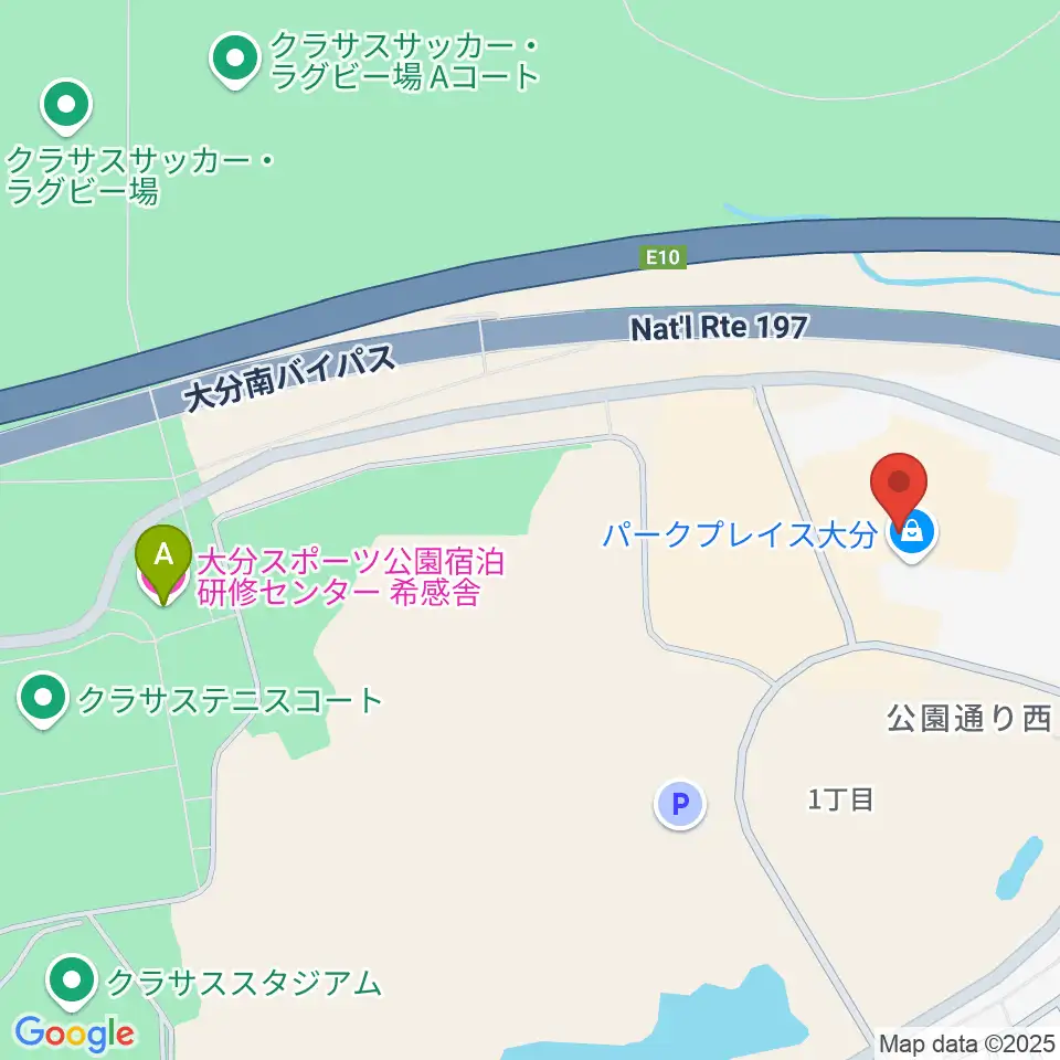島村楽器 パークプレイス大分店周辺のホテル一覧地図