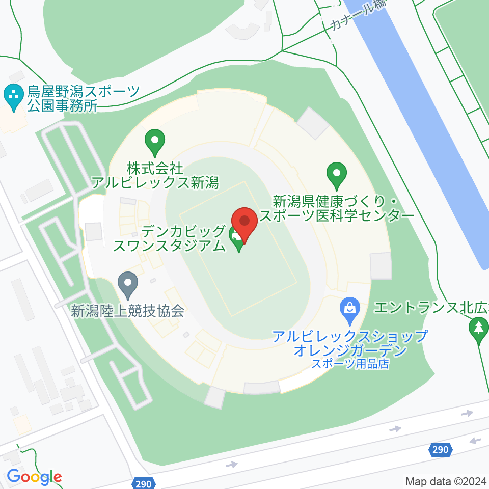 デンカビッグスワンスタジアム周辺のホテル一覧地図