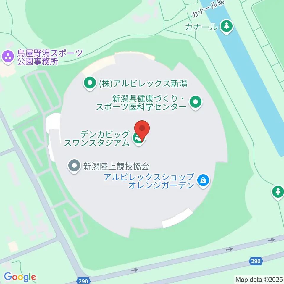 デンカビッグスワンスタジアム周辺のホテル一覧地図