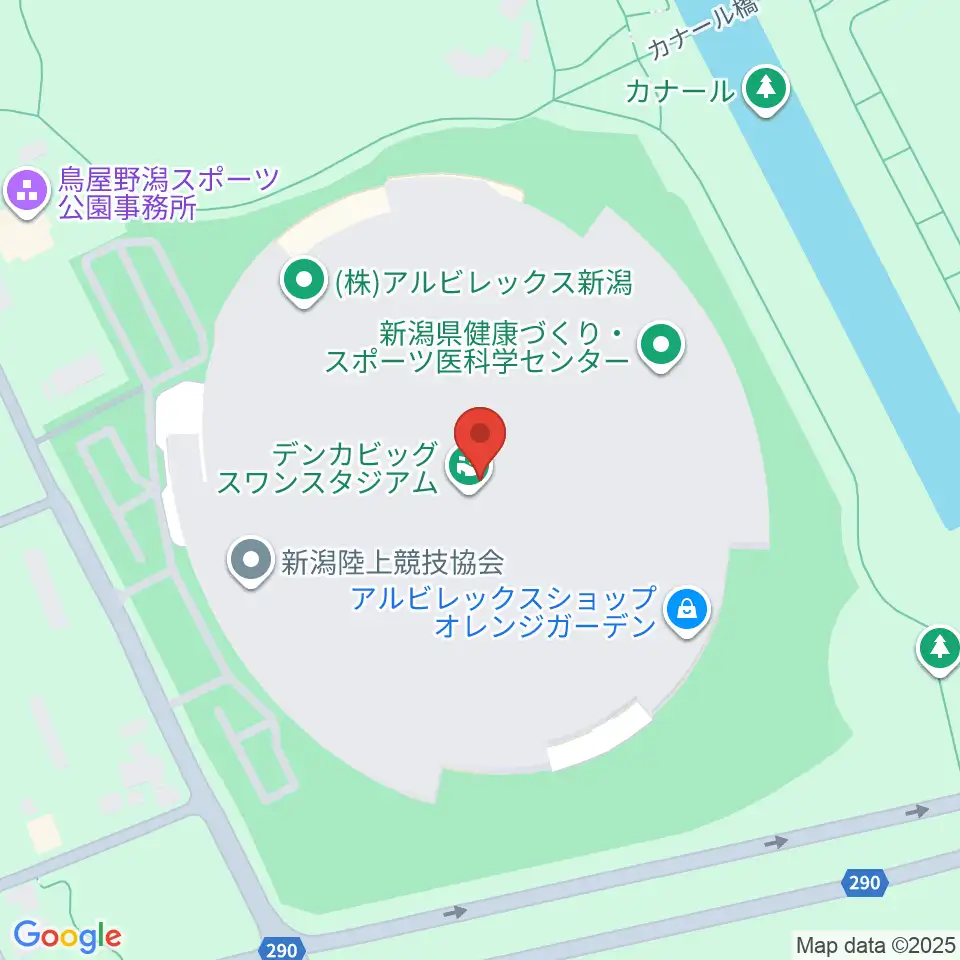 デンカビッグスワンスタジアム周辺のホテル一覧地図