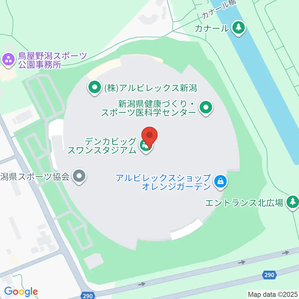 デンカビッグスワンスタジアム周辺のホテル一覧地図