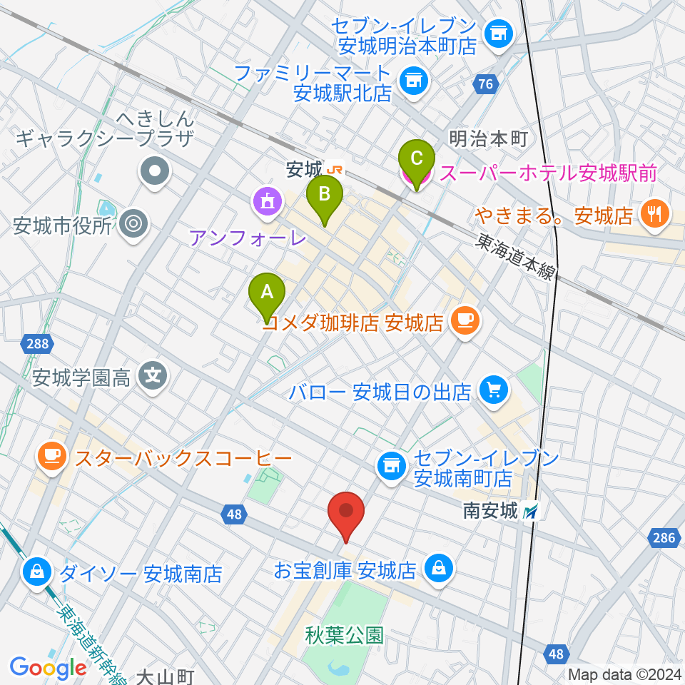 ギターショップ・メイヤ周辺のホテル一覧地図