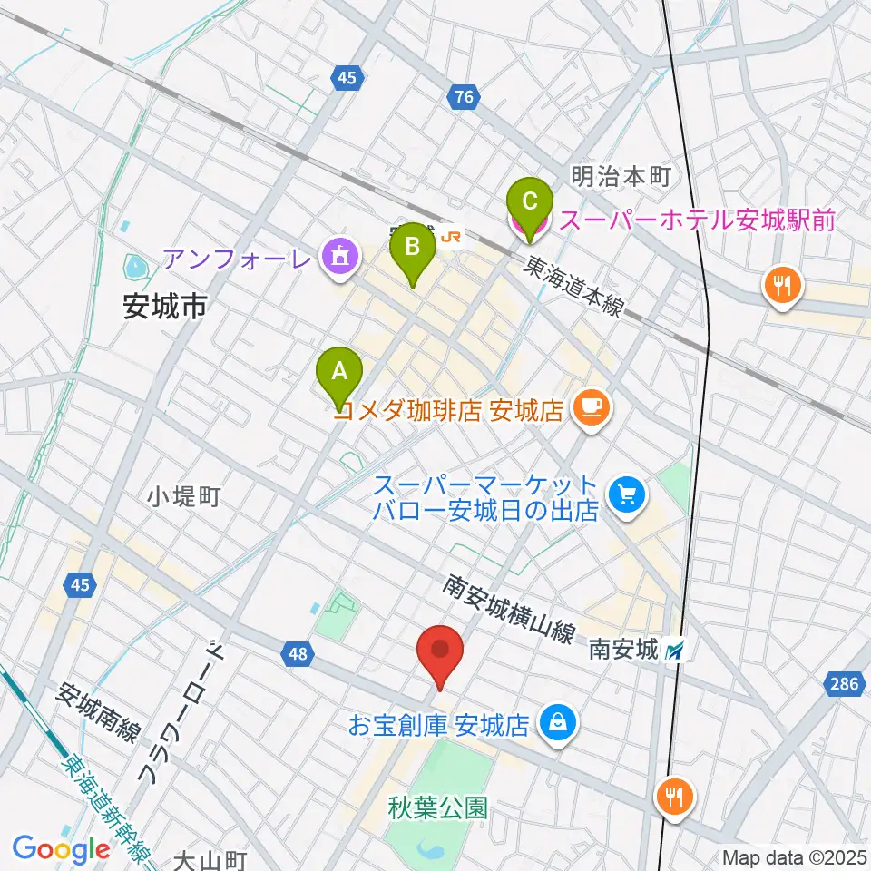 ギターショップ・メイヤ周辺のホテル一覧地図