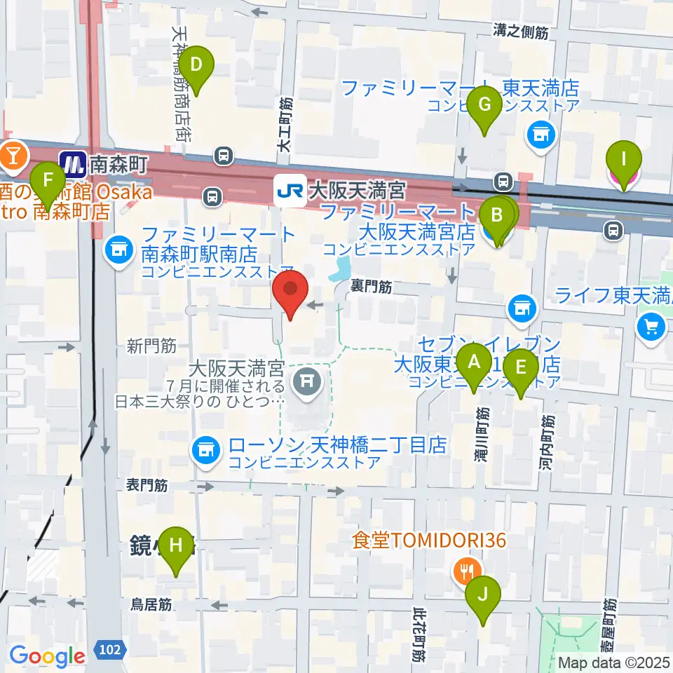 天満天神繁昌亭周辺のホテル一覧地図