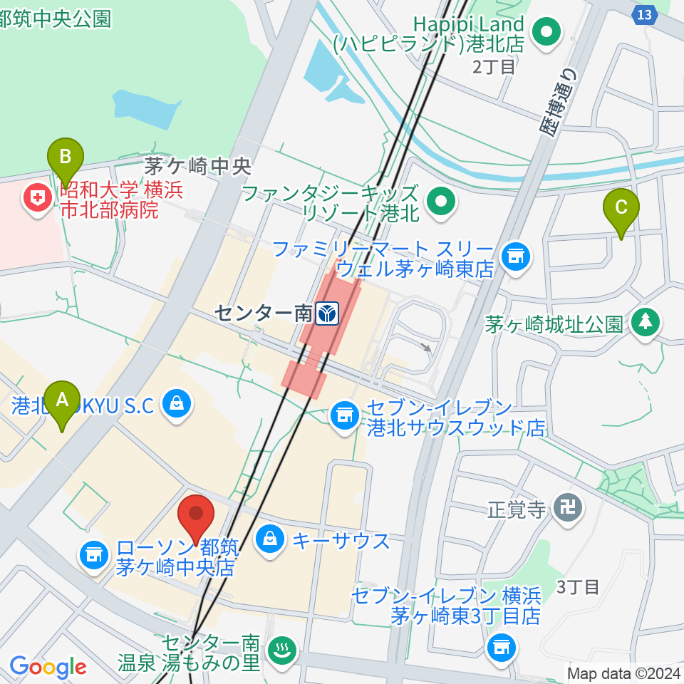 ホーリーアローズボーカルスクール周辺のホテル一覧地図