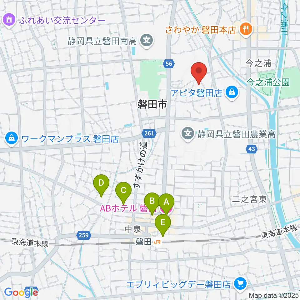 ワークピア磐田周辺のホテル一覧地図