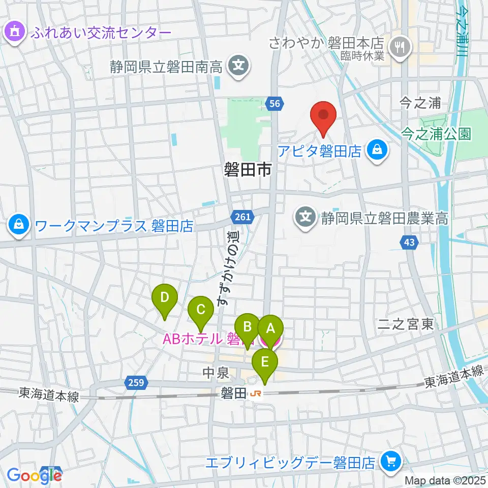 ワークピア磐田周辺のホテル一覧地図