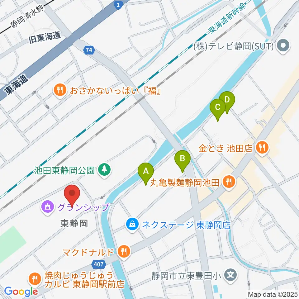 静岡芸術劇場周辺のホテル一覧地図