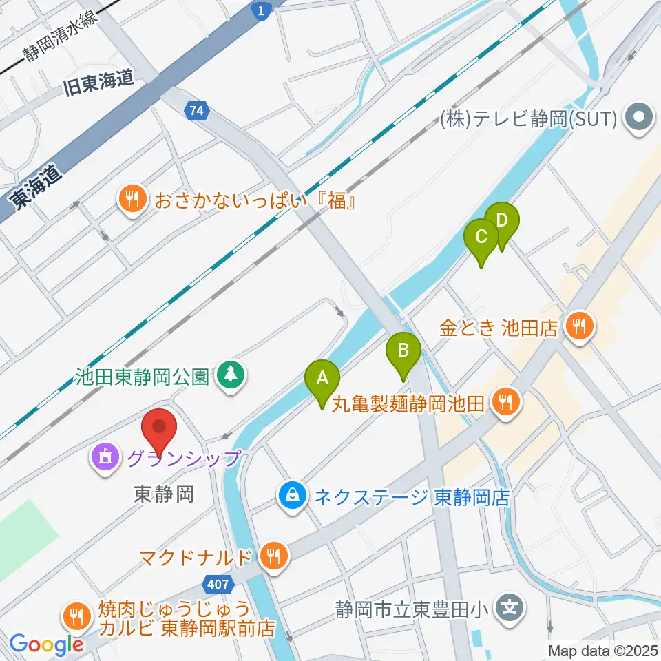静岡芸術劇場周辺のホテル一覧地図