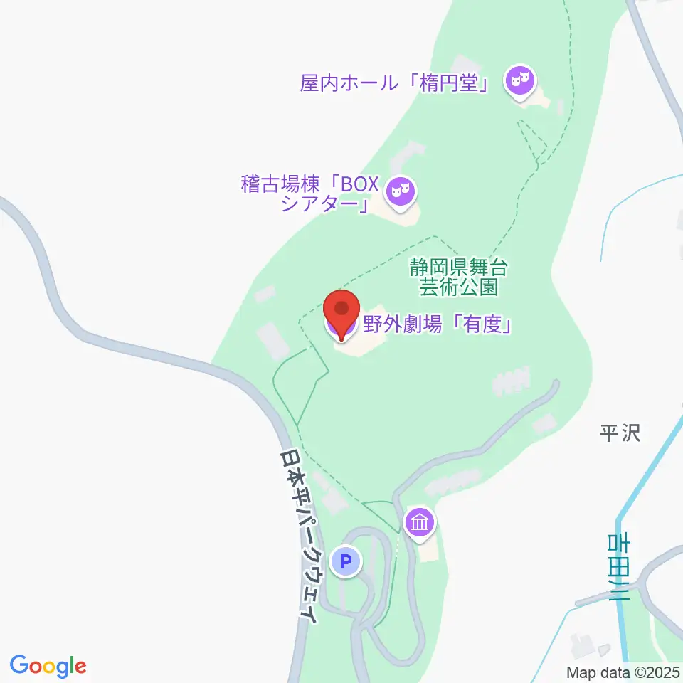 静岡県舞台芸術公園周辺のホテル一覧地図