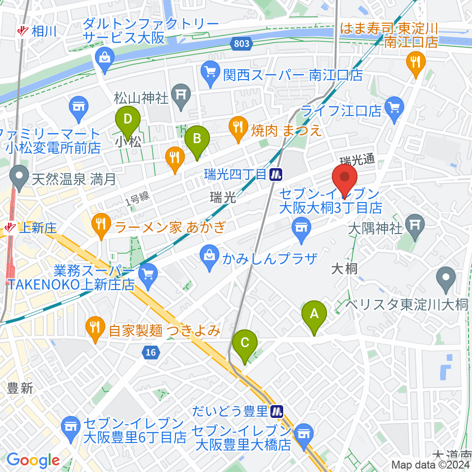 ギター工房 SHOJI周辺のホテル一覧地図