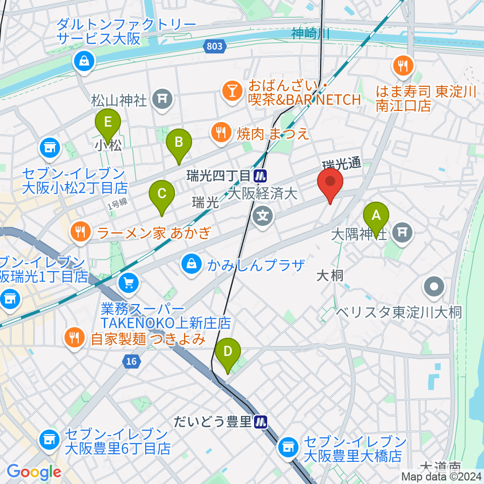 ギター工房 SHOJI周辺のホテル一覧地図