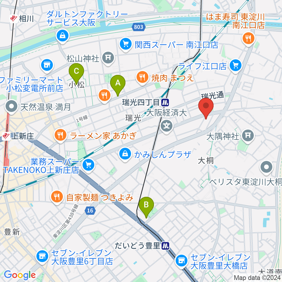 ギター工房 SHOJI周辺のホテル一覧地図