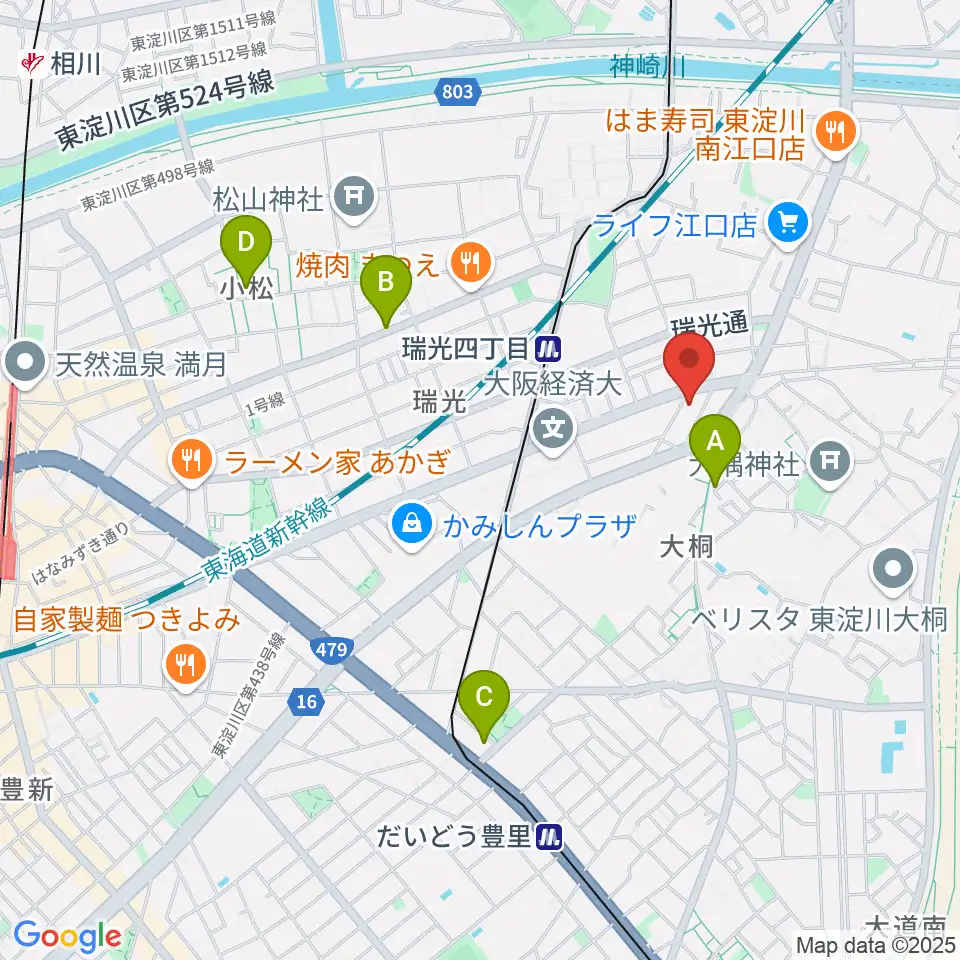 ギター工房 SHOJI周辺のホテル一覧地図