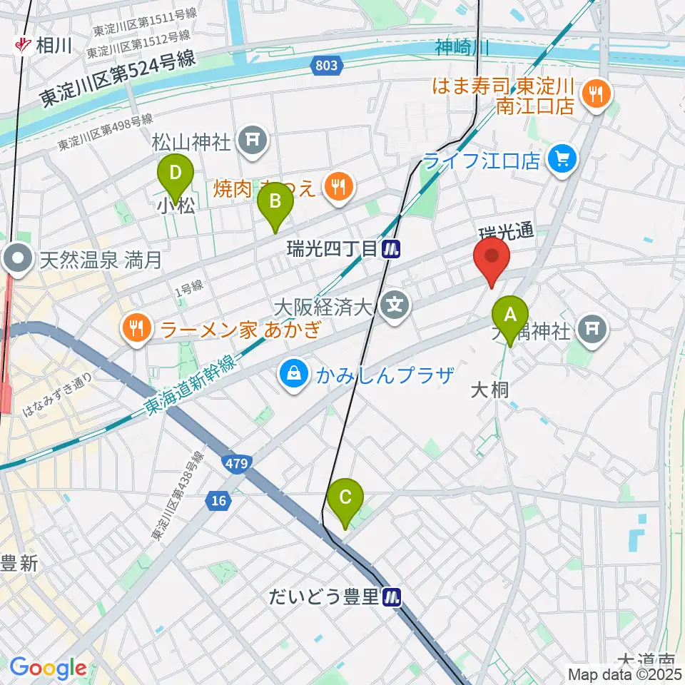 ギター工房 SHOJI周辺のホテル一覧地図