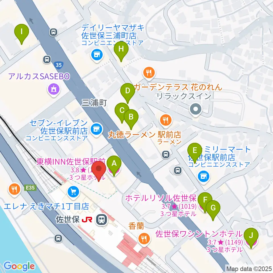 島村楽器 えきマチ1丁目佐世保店周辺のホテル一覧地図