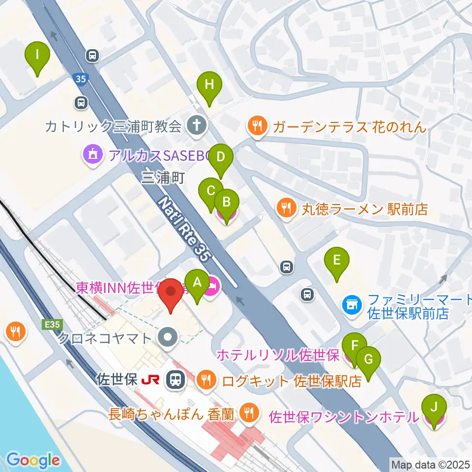 島村楽器 えきマチ1丁目佐世保店周辺のホテル一覧地図