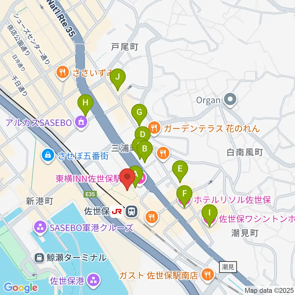 島村楽器 えきマチ1丁目佐世保店周辺のホテル一覧地図