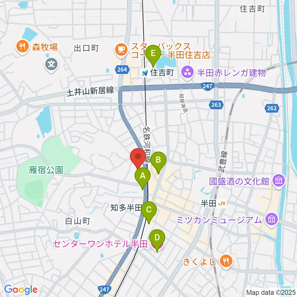 瀧上工業雁宿ホール周辺のホテル一覧地図