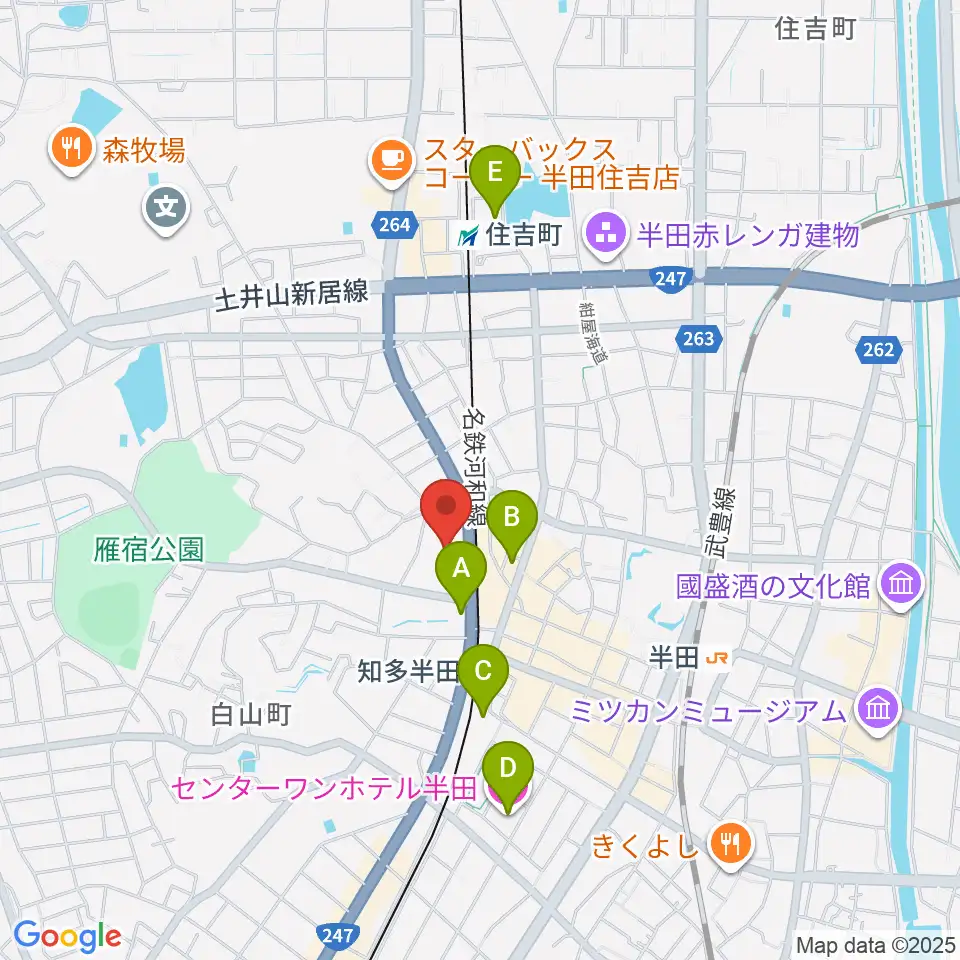 瀧上工業雁宿ホール周辺のホテル一覧地図