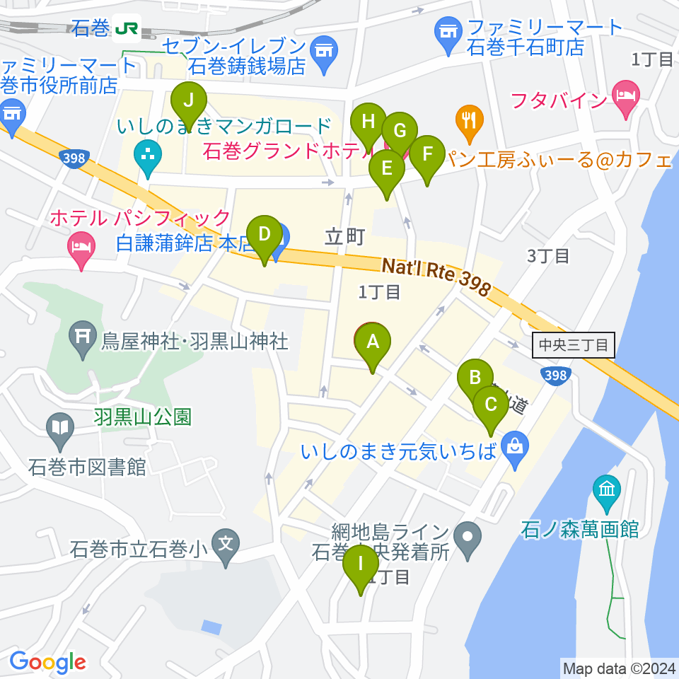 ARCOスタジオ周辺のホテル一覧地図