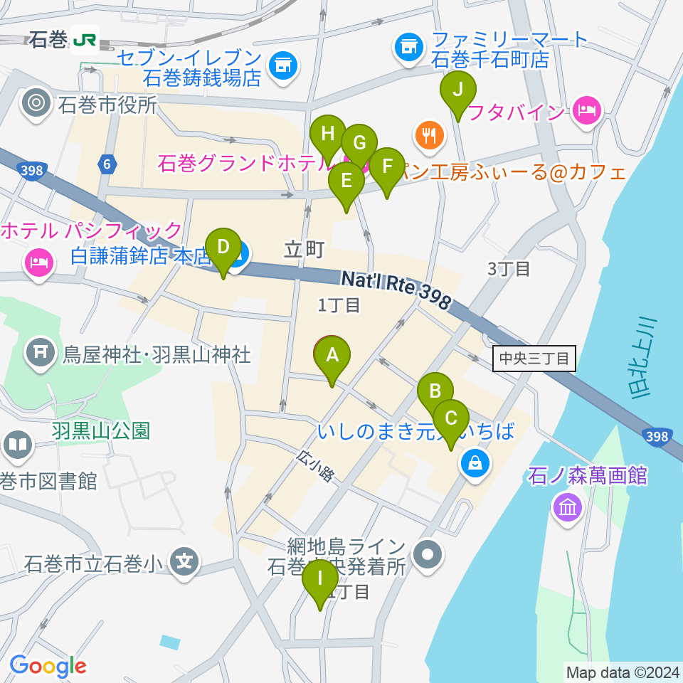 ARCOスタジオ周辺のホテル一覧地図